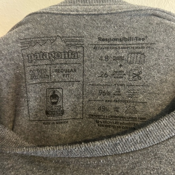 Patagonia Responsibili-Tee Gray Graphic Logo T-Shirt XXL - Picture 2 of 5